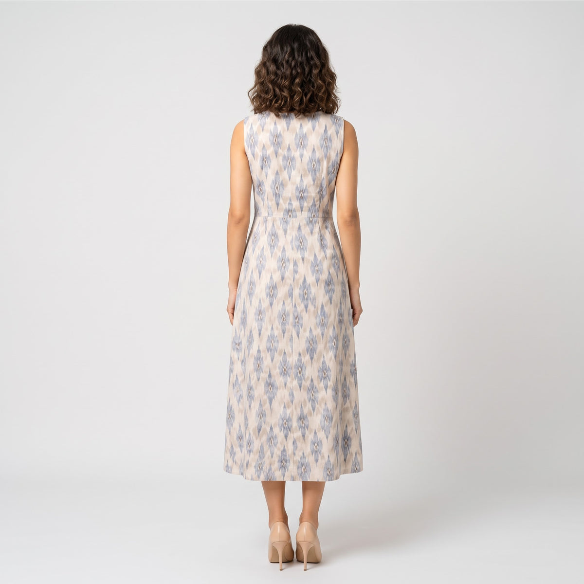 Diamond Ikat Button Maxi Dress